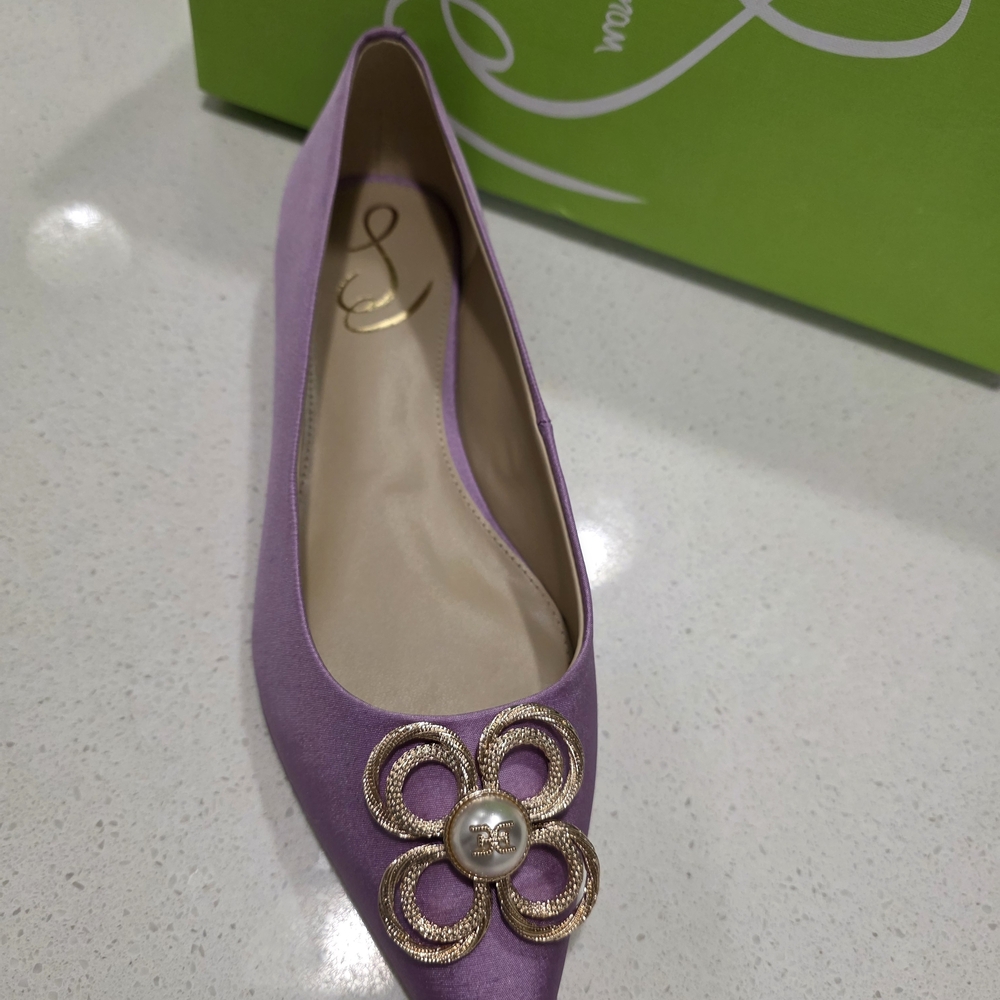 Sam Edelman Purple Flats with Gold Embellishments - Picture 4 of 7